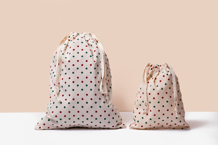 Organic Cotton Drawstring Gift Bags, 4 Ct.