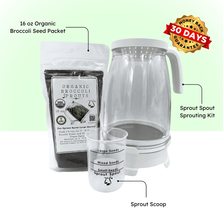 Organic Non-GMO Broccoli Sprouting Starter Kit, 4 oz.