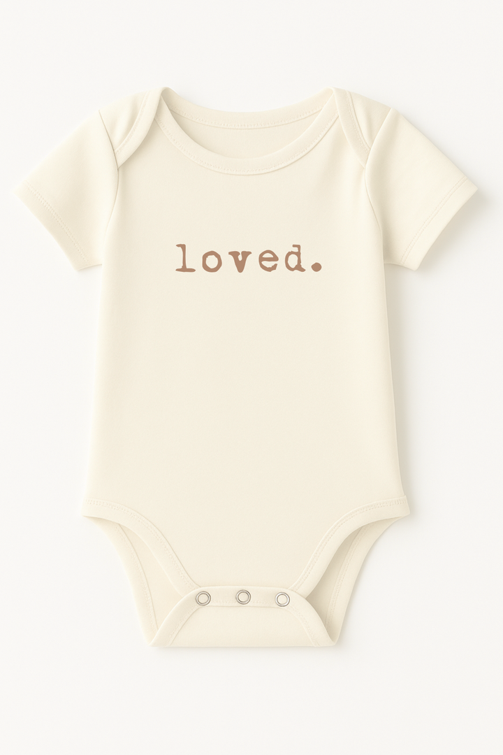 Organic Cotton Baby Bodysuit, Clay Unisex Short Sleeve