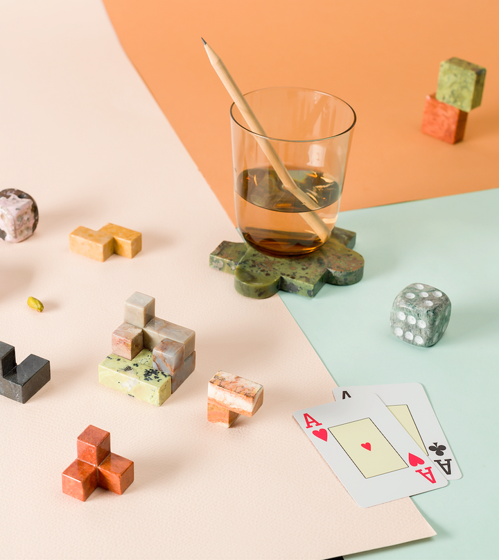 Handcrafted Gemstone Soma Cube Stress-Relief Puzzle