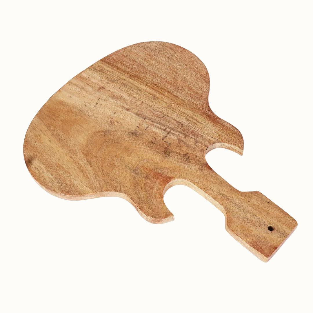 Handcrafted Mango Wood Guitar-Shaped Cutting Board