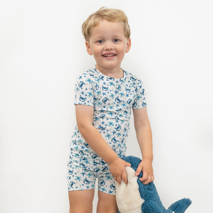 Bamboo Baby Pajama Set, Blue Crabs