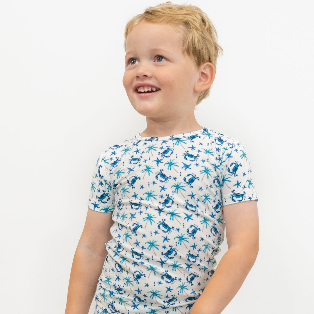 Bamboo Baby Pajama Set, Blue Crabs