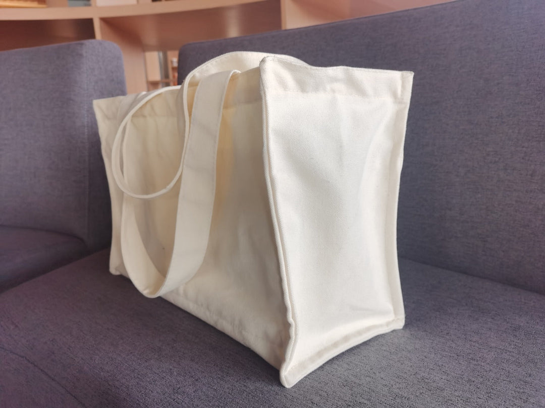 Plastic-Free Unbleached Canvas Tote, 16" x 12" x 7"