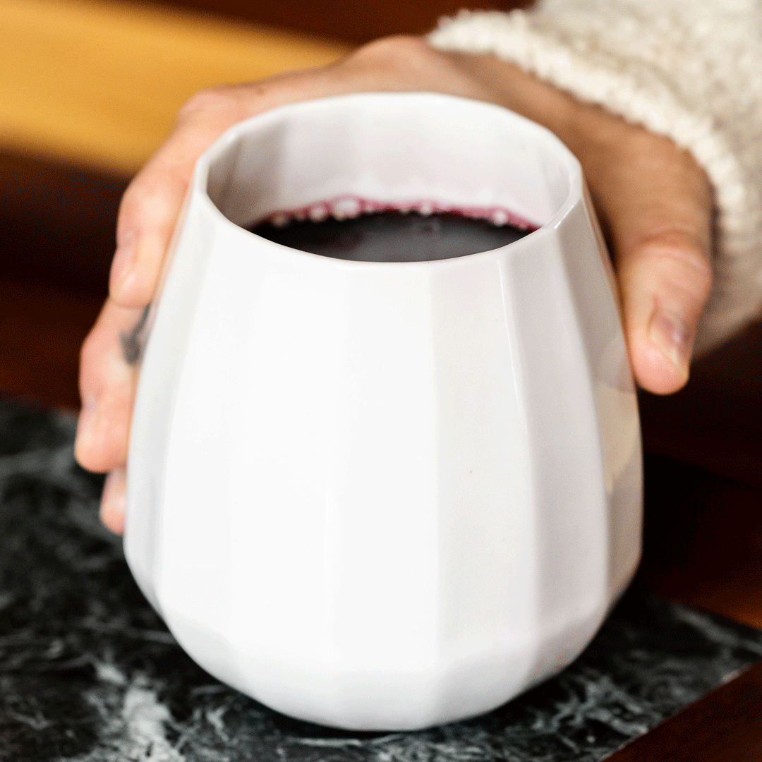 Handcrafted Lead-Free Porcelain Stemless Wine Glass