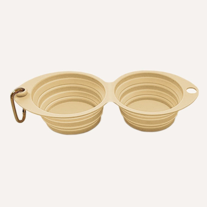 Collapsible Double Pet Travel Bowl, Portable