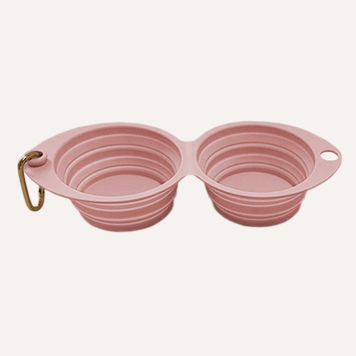 Collapsible Double Pet Travel Bowl, Portable
