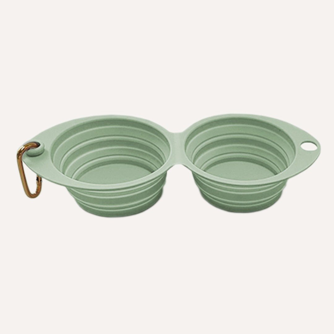 Collapsible Double Pet Travel Bowl, Portable