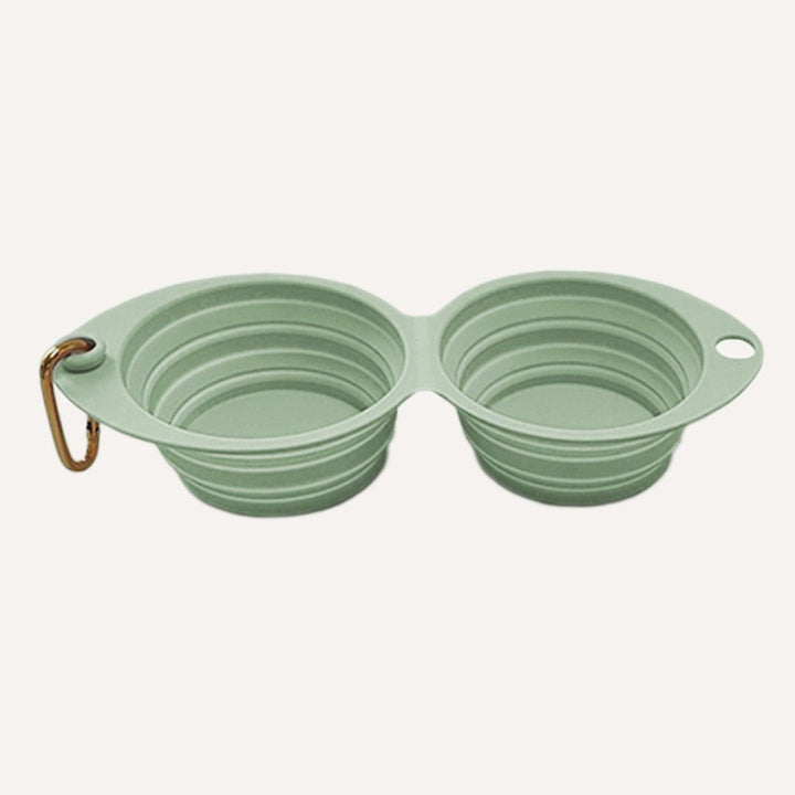 Collapsible Double Pet Travel Bowl, Portable