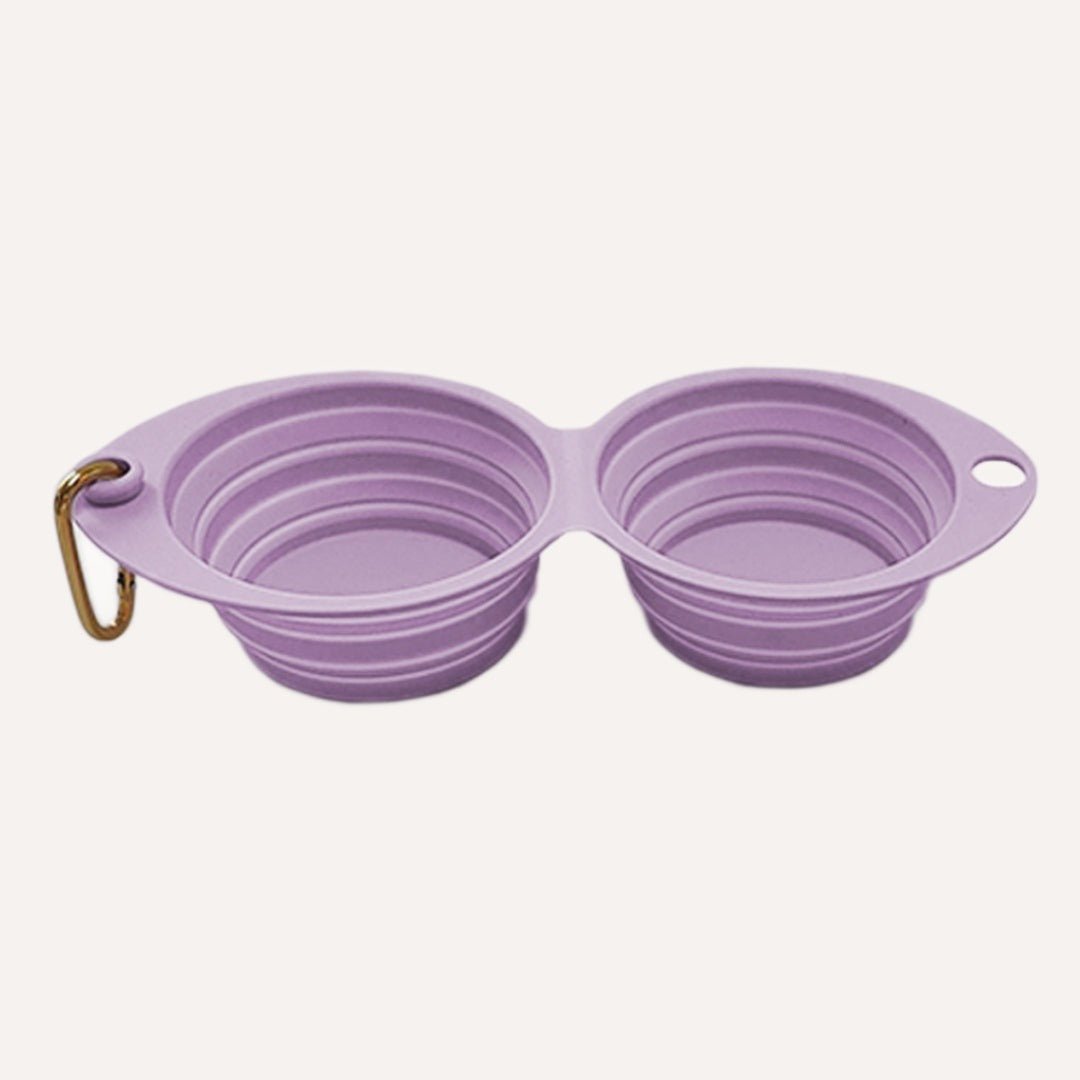 Collapsible Double Pet Travel Bowl, Portable