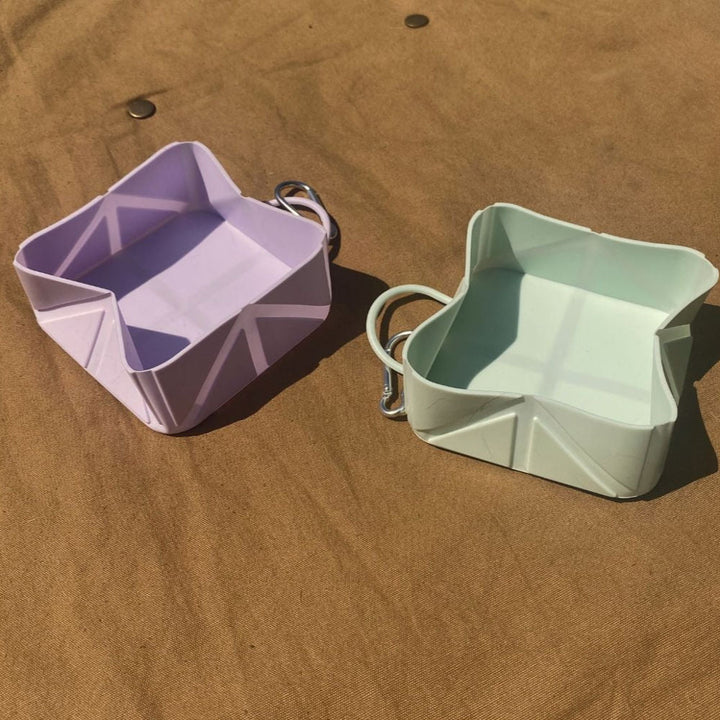 Foldable Pocket Pet Food &amp; Water Travel Bowl