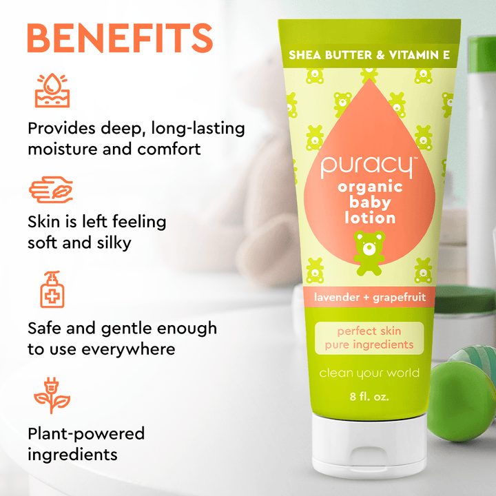 Organic Baby Lotion with Aloe, Shea &amp; Vitamin E