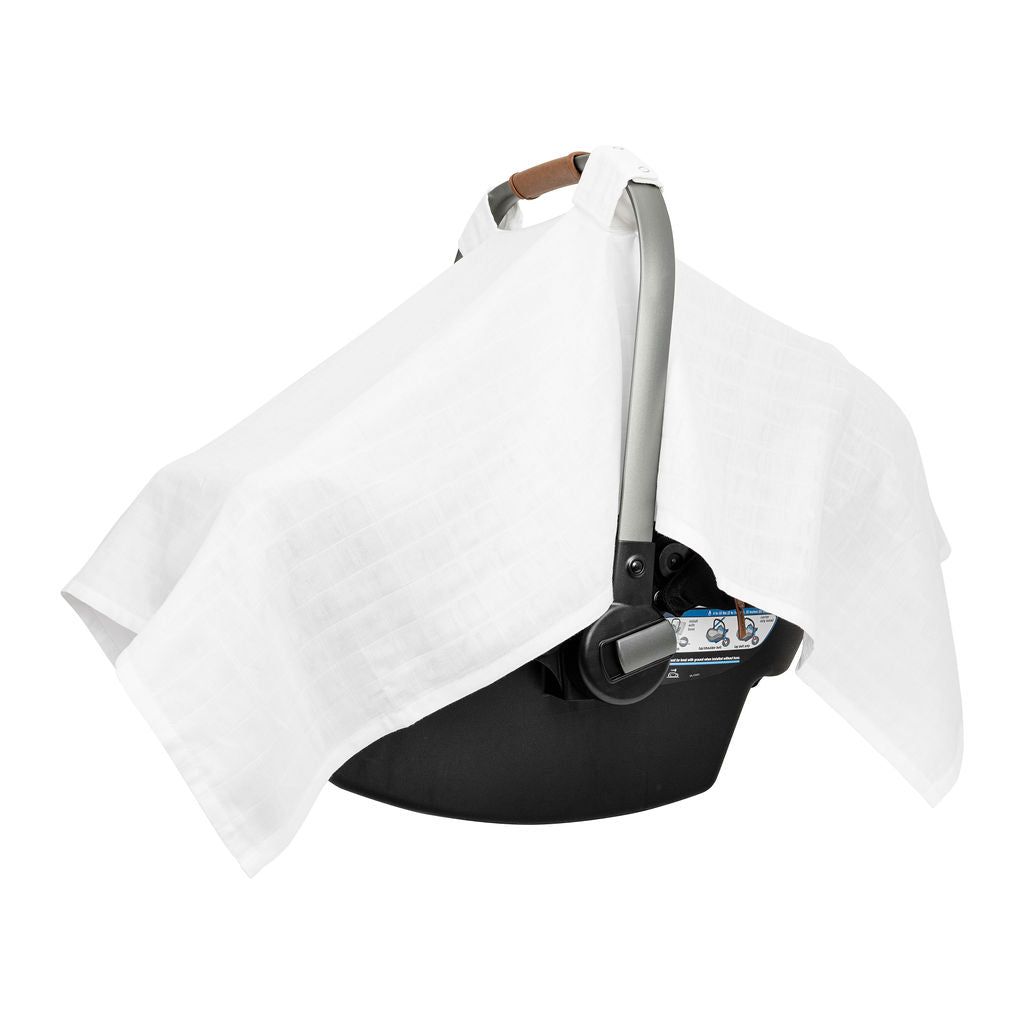 Organic Muslin Baby Car Seat Canopy, 44" x 30"