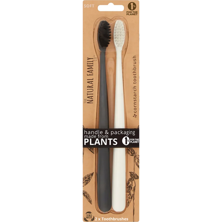 Biodegradable Cornstarch Manual Toothbrush, 2 Ct.