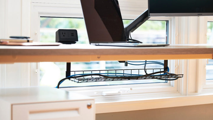 Bamboo and Laminate Office Desk