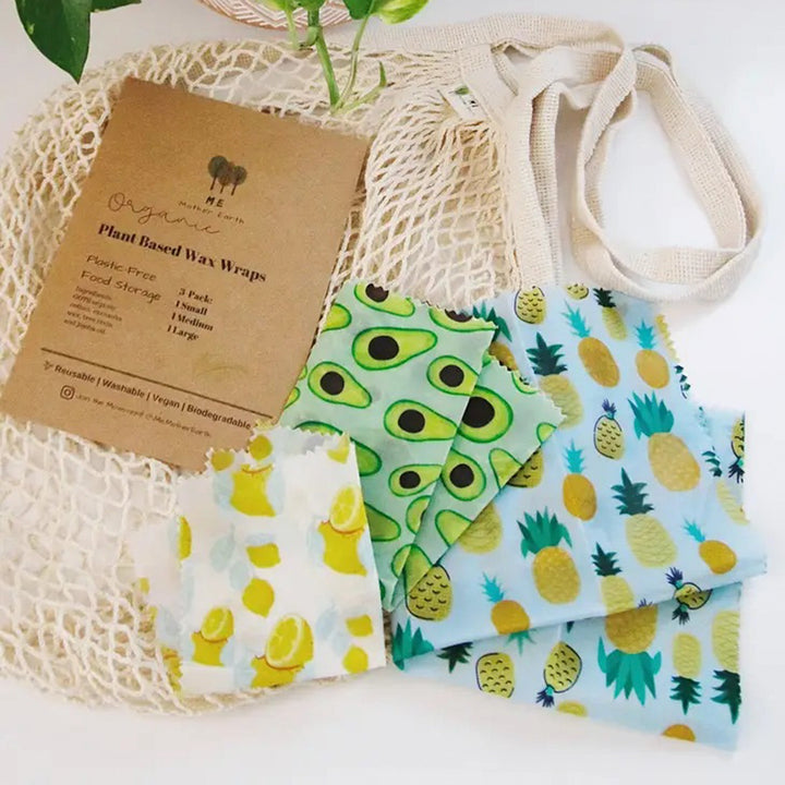Compostable GOTS Organic Cotton Food Wraps, 3 Ct.