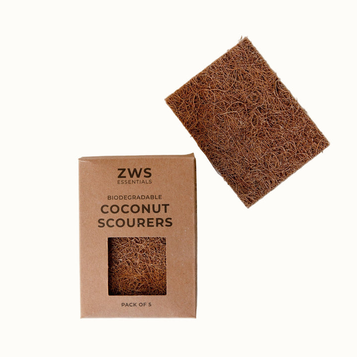 Biodegradable Coconut Coir Kitchen Scourers, 5 Ct.