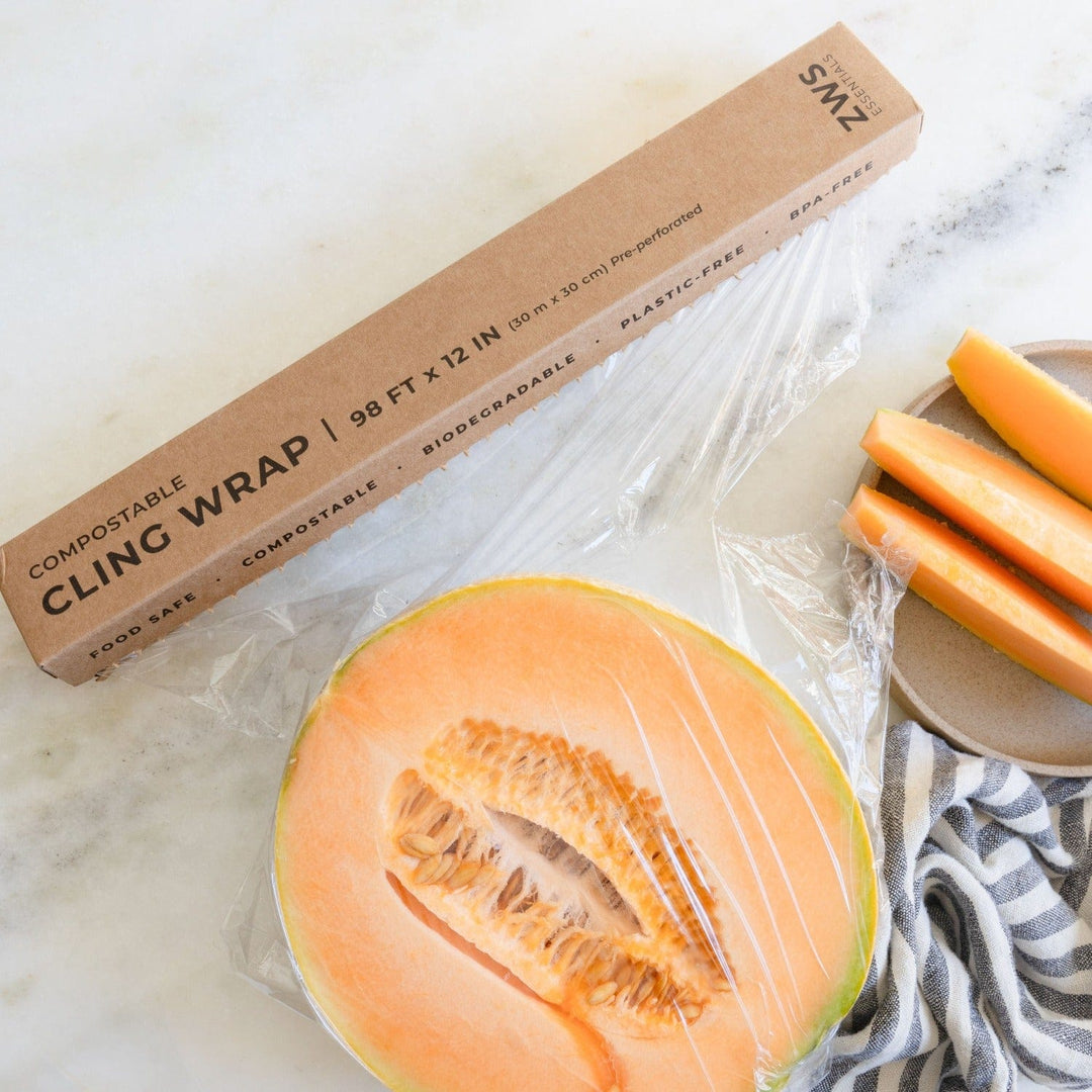 Compostable PLA Cling Wrap Food Storage, 98 ft x 12"