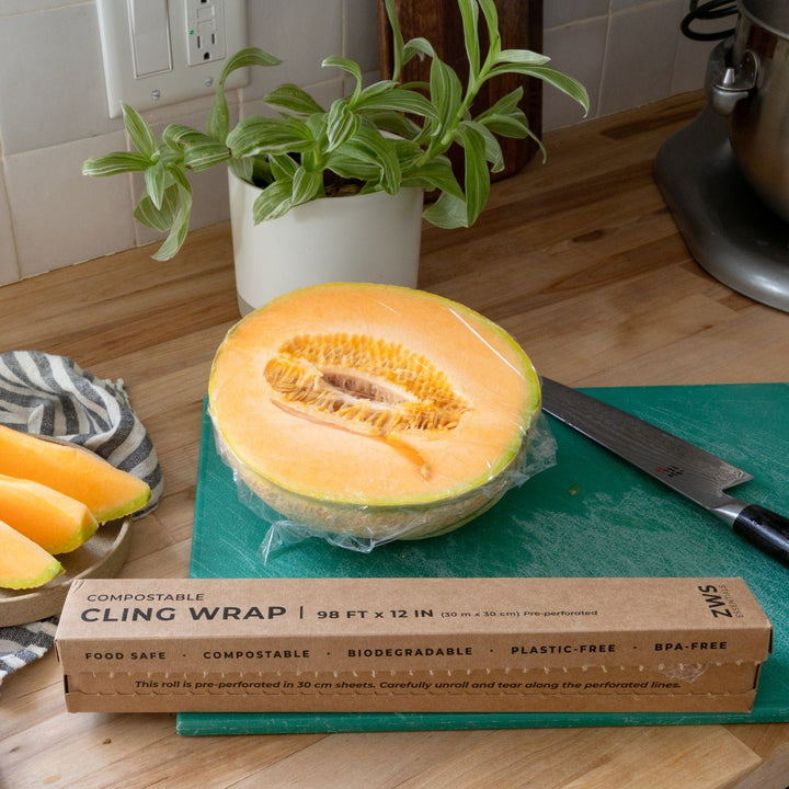 Compostable PLA Cling Wrap Food Storage, 98 ft x 12"