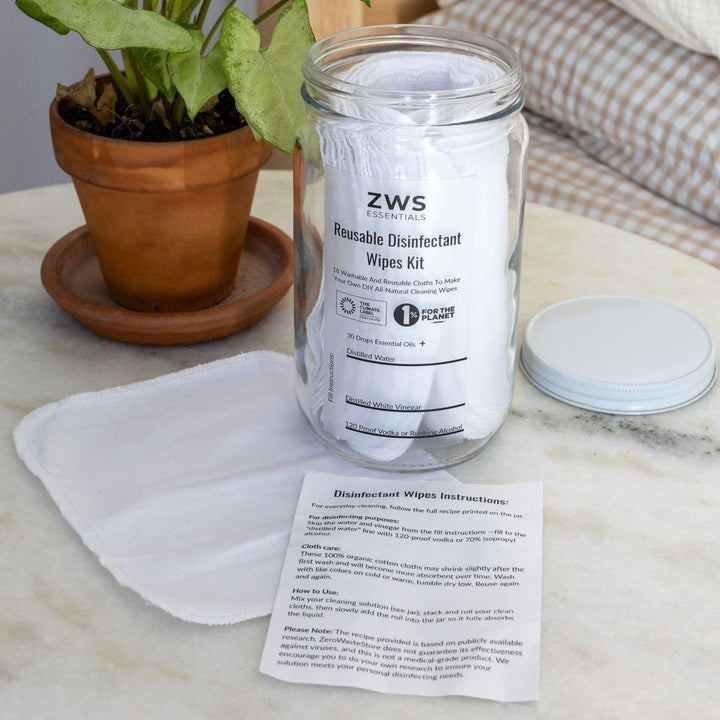 DIY Disinfectant Cloth Kit, Glass Jar, 18 Ct.